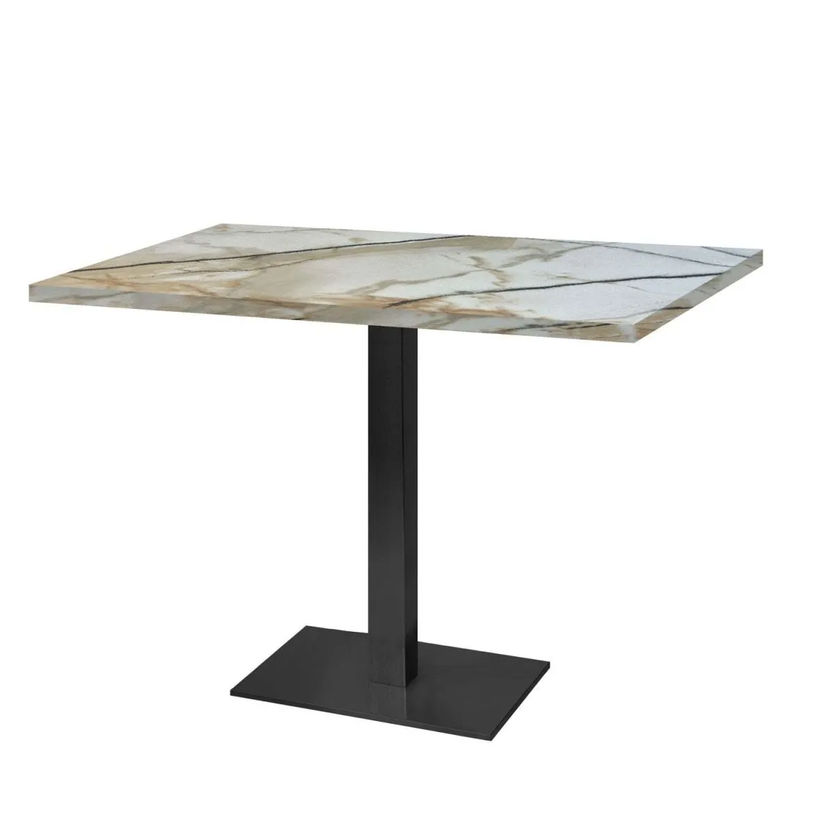 RestooTab Tavolo Milano rettangolare - laminato pietra; 120x70x75 cm (LxLxH); bianco lana/grigio/marmorizzato; rettangolare - immagine 1