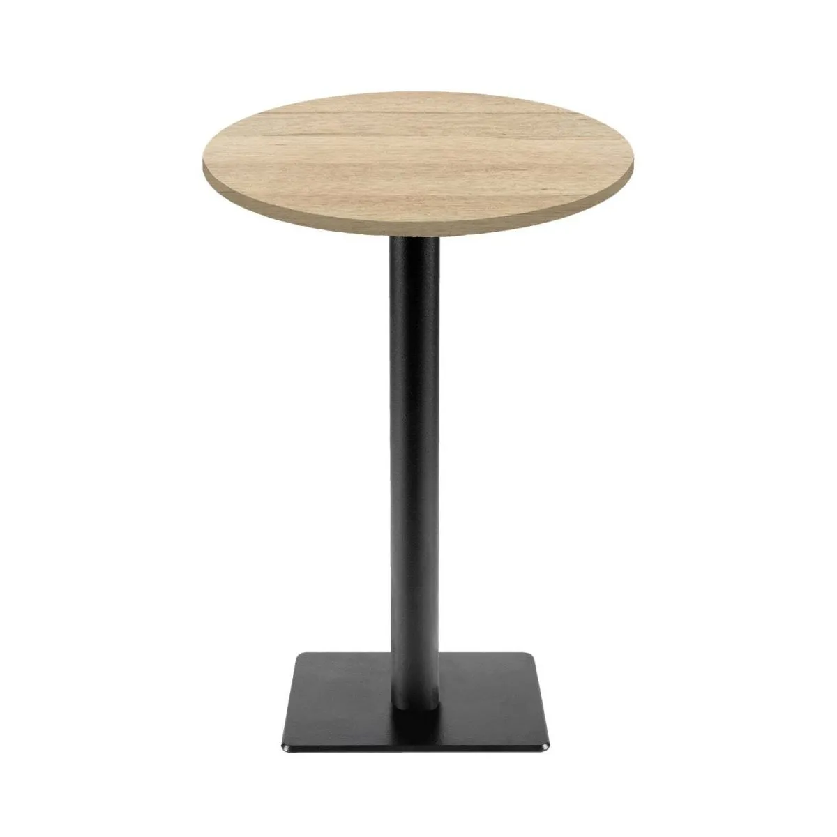 RestooTab Tavolo alto Milano-T rotondo - laminato legno & tinta unita; 113x60 cm (HxØ); quercia; rotonda - immagine 1