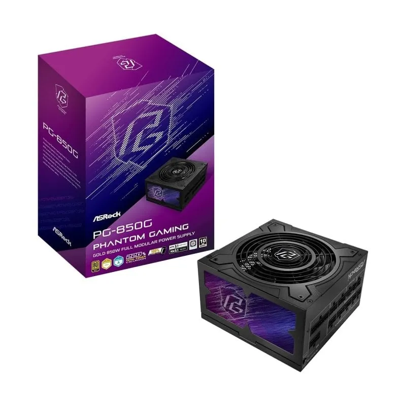 Alimentatore Asrock da 850 W con certificazione 80+ Gold Phantom Gaming PG-850G Extra modulari - immagine 1