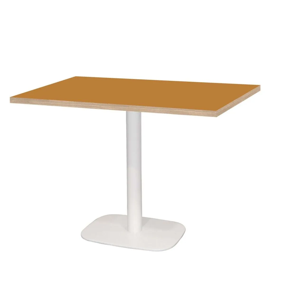 RestooTab Tavolo Round rettangolare base bianco - laminato tinta unita; 120x70x75 cm (LxLxH); senape/marrone; rettangolare - immagine 1