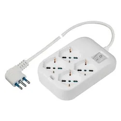 Multipresa tavolo con interruttore 4P 10/16A Bianco PP2504R - immagine 1