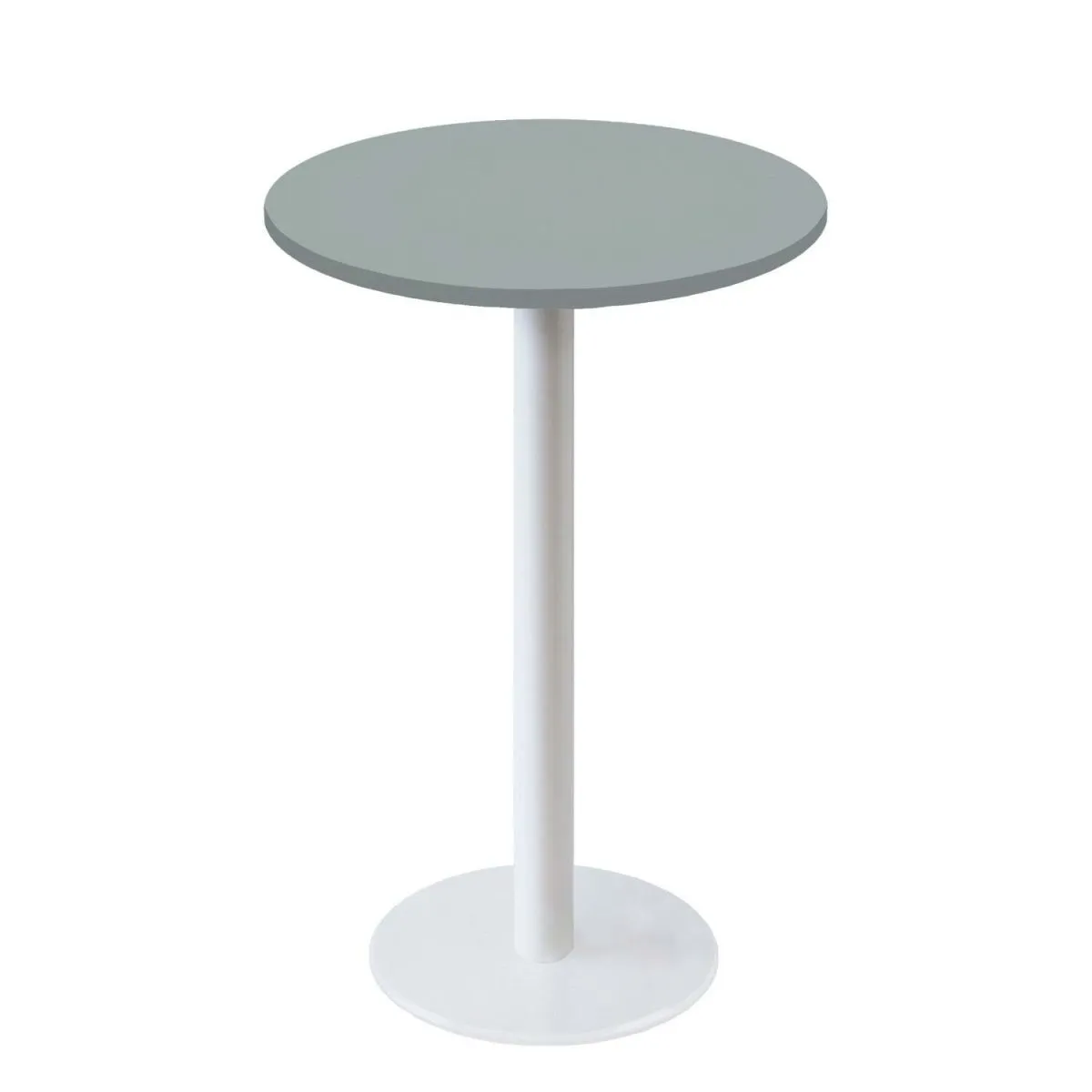 RestooTab Tavolo alto Roma rotondo base bianco - laminato tinta unita; 113x60 cm (HxØ); grigio; rotonda - immagine 1