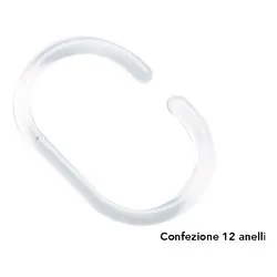 Set anelli tende doccia 12 pz Trasparente TANE10001 - immagine 1