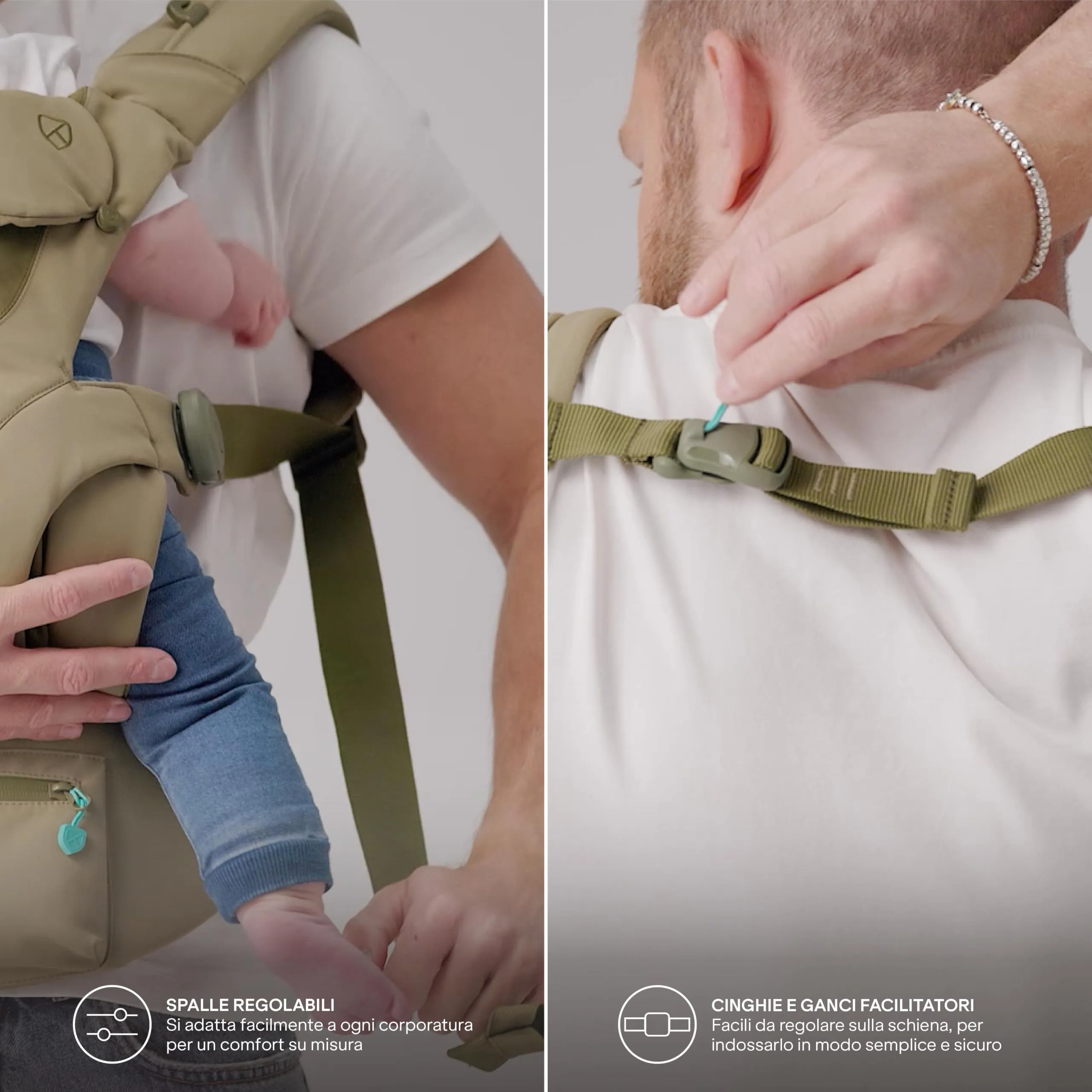 Koala Babycare Marsupio Neonato 0-36 Mesi Ergonomico da 3.2 a 20 kg - Marsupio Bambino con Seduta Evolutiva Regolabile in 3 Misure - Baby Carrier Cuore a Cuore, Fronte Mondo e Schiena - immagine 6