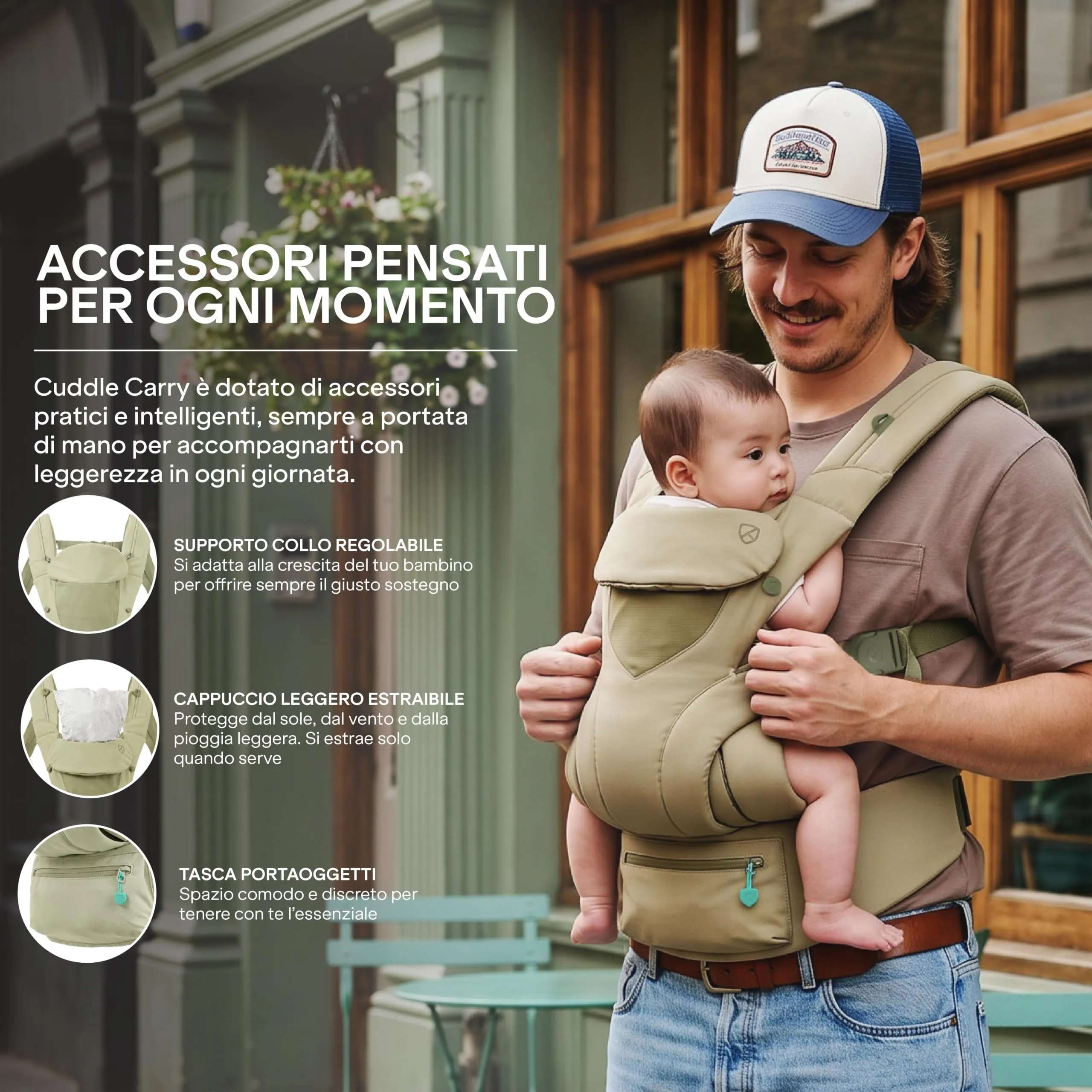 Koala Babycare Marsupio Neonato 0-36 Mesi Ergonomico da 3.2 a 20 kg - Marsupio Bambino con Seduta Evolutiva Regolabile in 3 Misure - Baby Carrier Cuore a Cuore, Fronte Mondo e Schiena - immagine 7