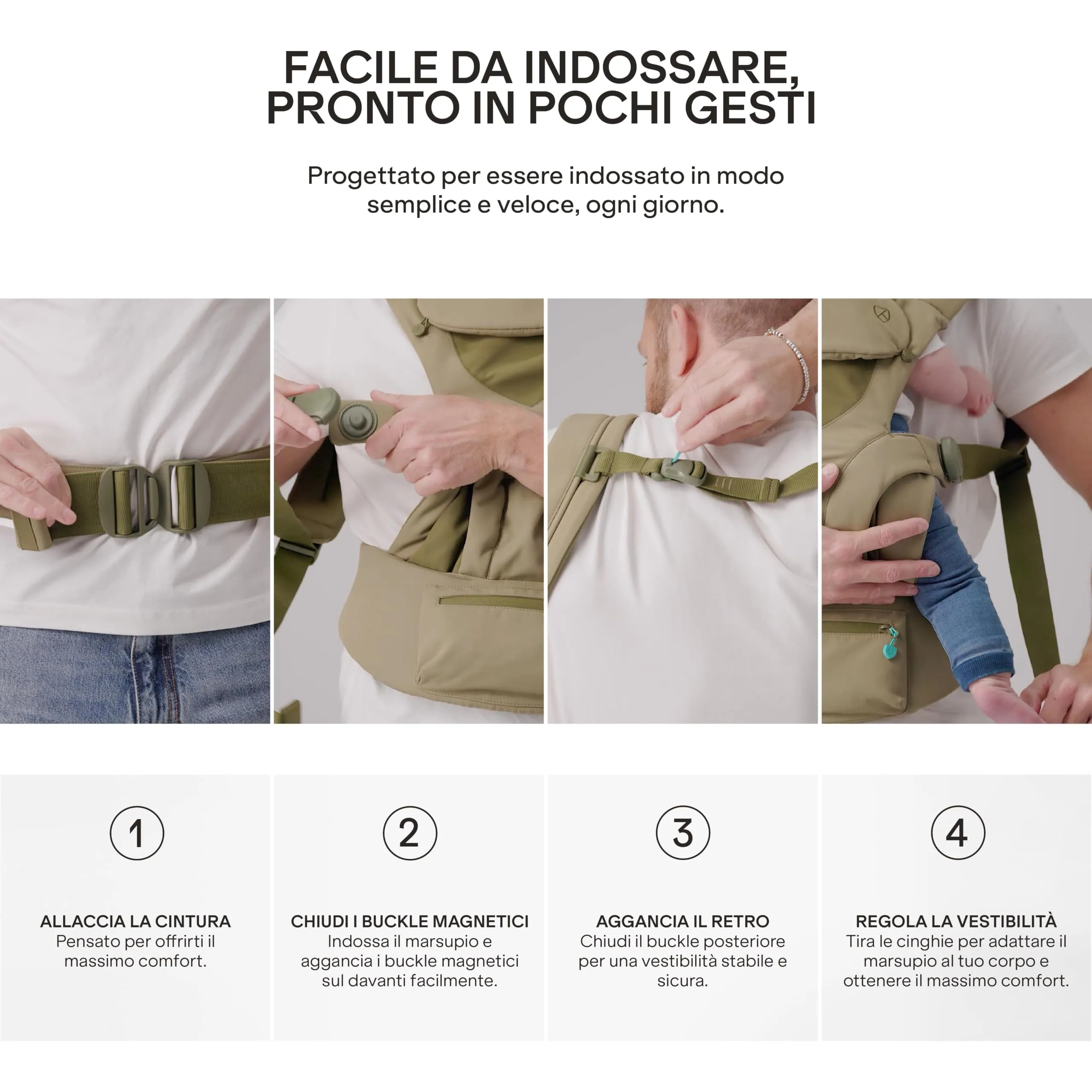 Koala Babycare Marsupio Neonato 0-36 Mesi Ergonomico da 3.2 a 20 kg - Marsupio Bambino con Seduta Evolutiva Regolabile in 3 Misure - Baby Carrier Cuore a Cuore, Fronte Mondo e Schiena - immagine 8
