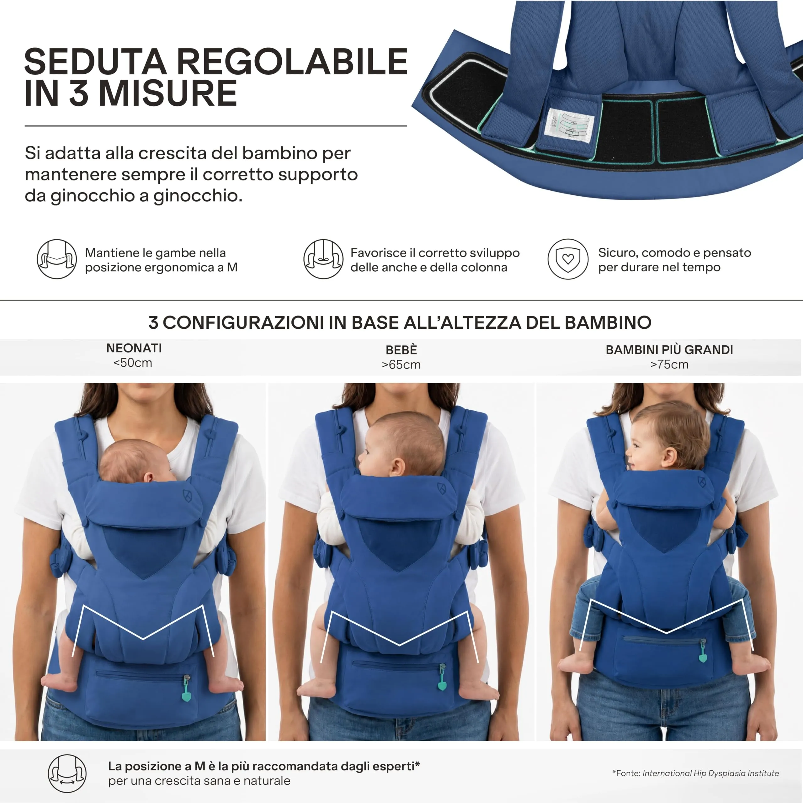 Koala Babycare Marsupio Neonato 0-36 Mesi Ergonomico da 3.2 a 20 kg - Marsupio Bambino con Seduta Evolutiva Regolabile in 3 Misure - Baby Carrier Cuore a Cuore, Fronte Mondo e Schiena - immagine 2