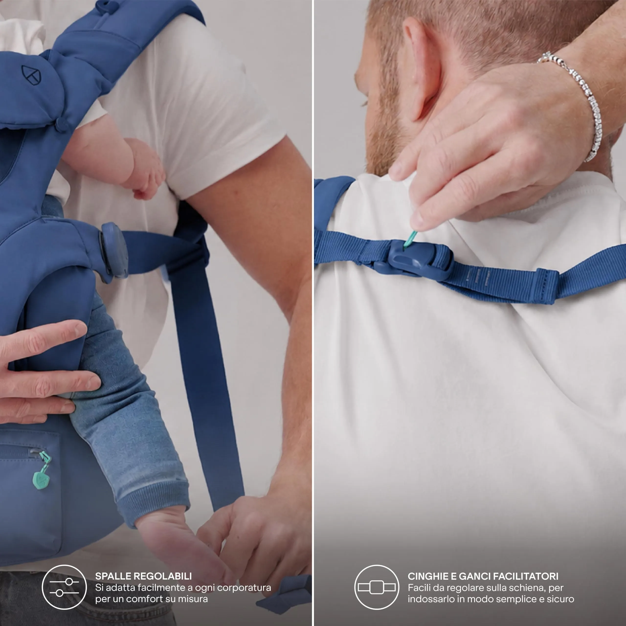 Koala Babycare Marsupio Neonato 0-36 Mesi Ergonomico da 3.2 a 20 kg - Marsupio Bambino con Seduta Evolutiva Regolabile in 3 Misure - Baby Carrier Cuore a Cuore, Fronte Mondo e Schiena - immagine 6