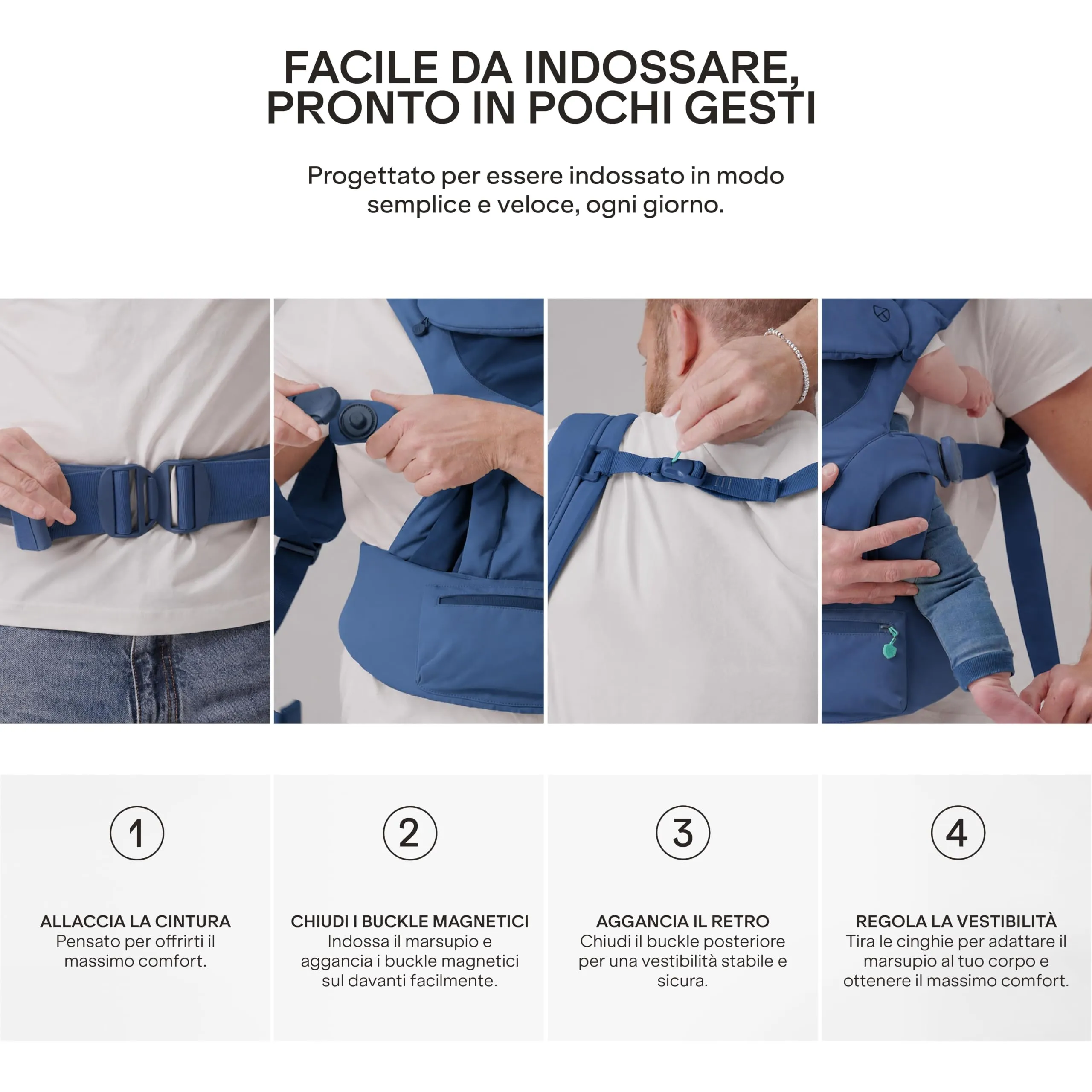 Koala Babycare Marsupio Neonato 0-36 Mesi Ergonomico da 3.2 a 20 kg - Marsupio Bambino con Seduta Evolutiva Regolabile in 3 Misure - Baby Carrier Cuore a Cuore, Fronte Mondo e Schiena - immagine 8