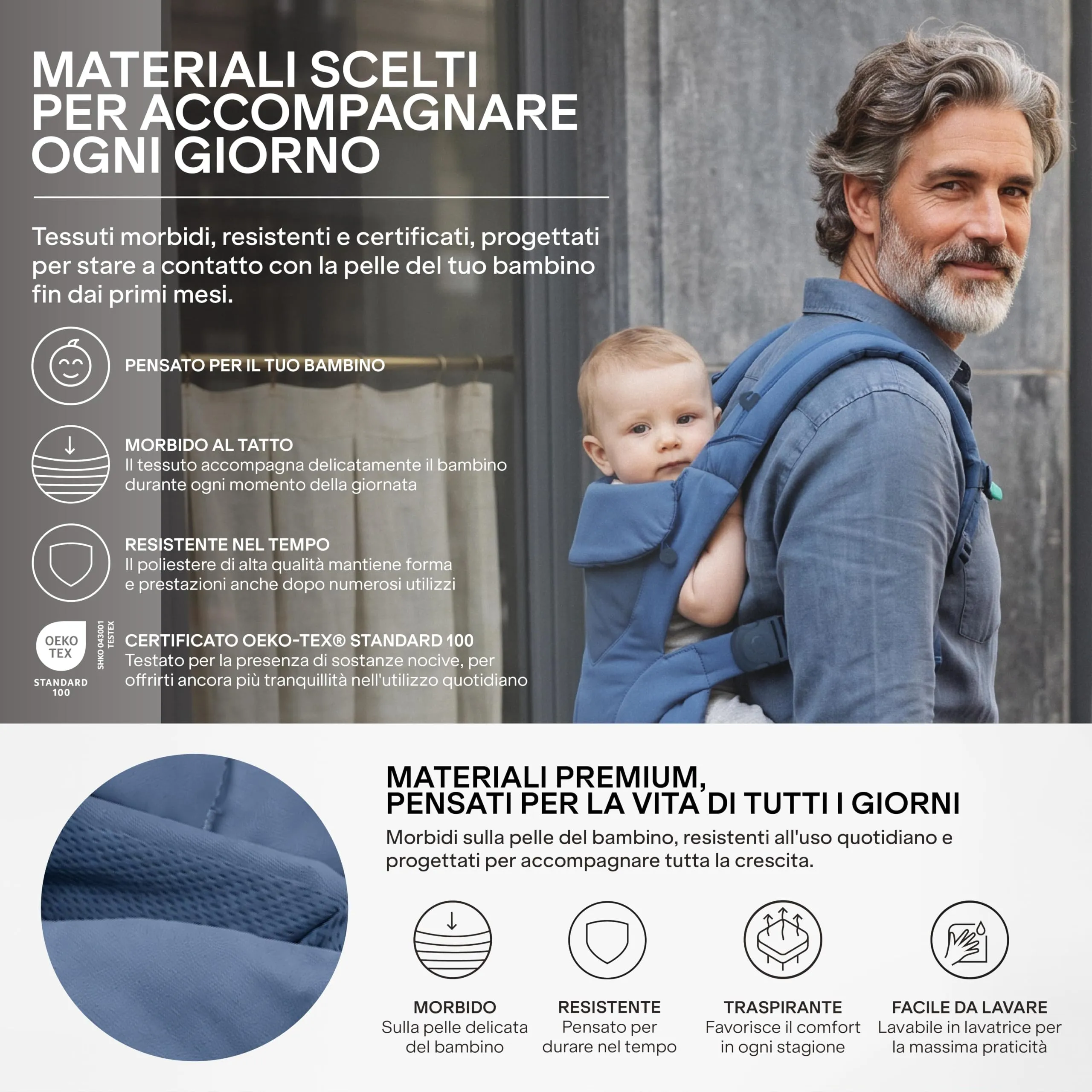 Koala Babycare Marsupio Neonato 0-36 Mesi Ergonomico da 3.2 a 20 kg - Marsupio Bambino con Seduta Evolutiva Regolabile in 3 Misure - Baby Carrier Cuore a Cuore, Fronte Mondo e Schiena - immagine 9