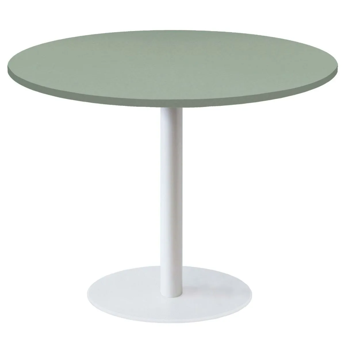 RestooTab Tavolo Roma XL rotondo base bianco - laminato tinta unita; 75x120 cm (HxØ); verde chiaro; rotonda - immagine 1