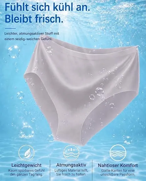 ALL OF SHE 5 Pack di Mutande Senza Cuciture Donne a Vita Media scivolamenti Morbidi Mutandine Senza Cuciture Biancheria Intima Donne Multipack XS-XL,XXL - immagine 4