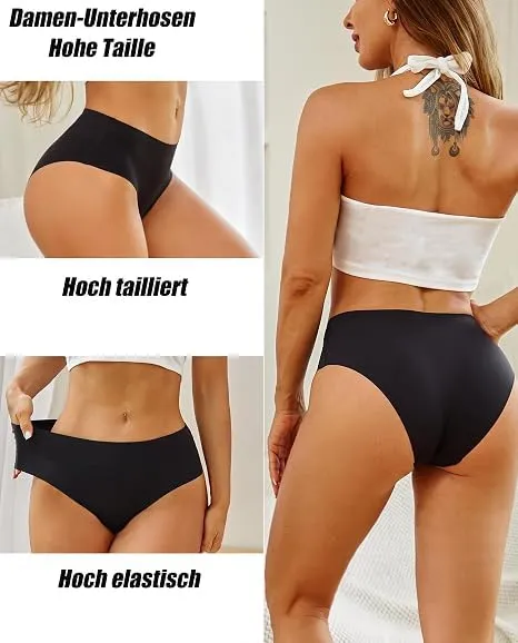 ALL OF SHE 5 Pack di Mutande Senza Cuciture Donne a Vita Media scivolamenti Morbidi Mutandine Senza Cuciture Biancheria Intima Donne Multipack XS-XL,XXL - immagine 6