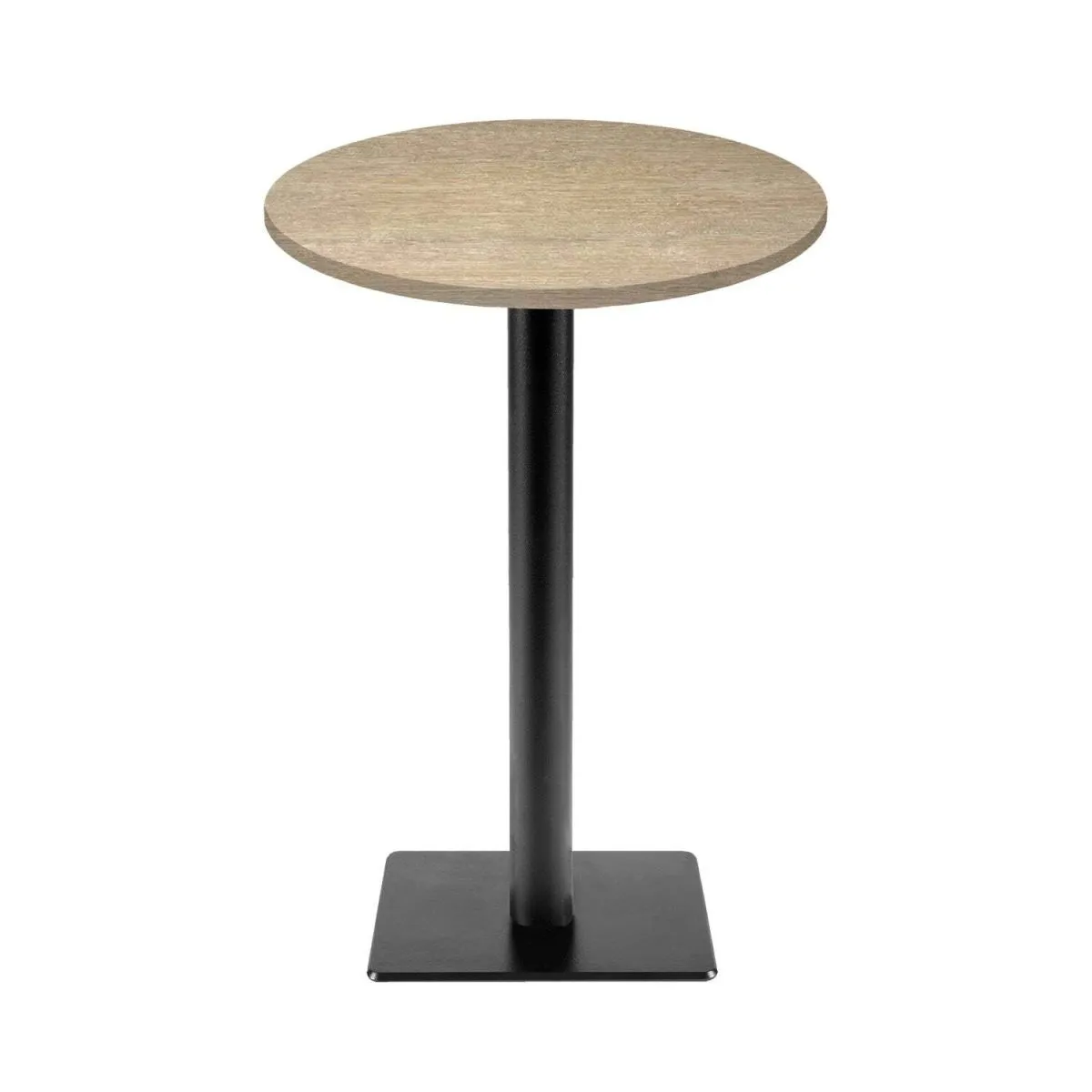 RestooTab Tavolo alto Milano-T rotondo - laminato legno & tinta unita; 113x60 cm (HxØ); quercia/marrone chiaro; rotonda - immagine 1