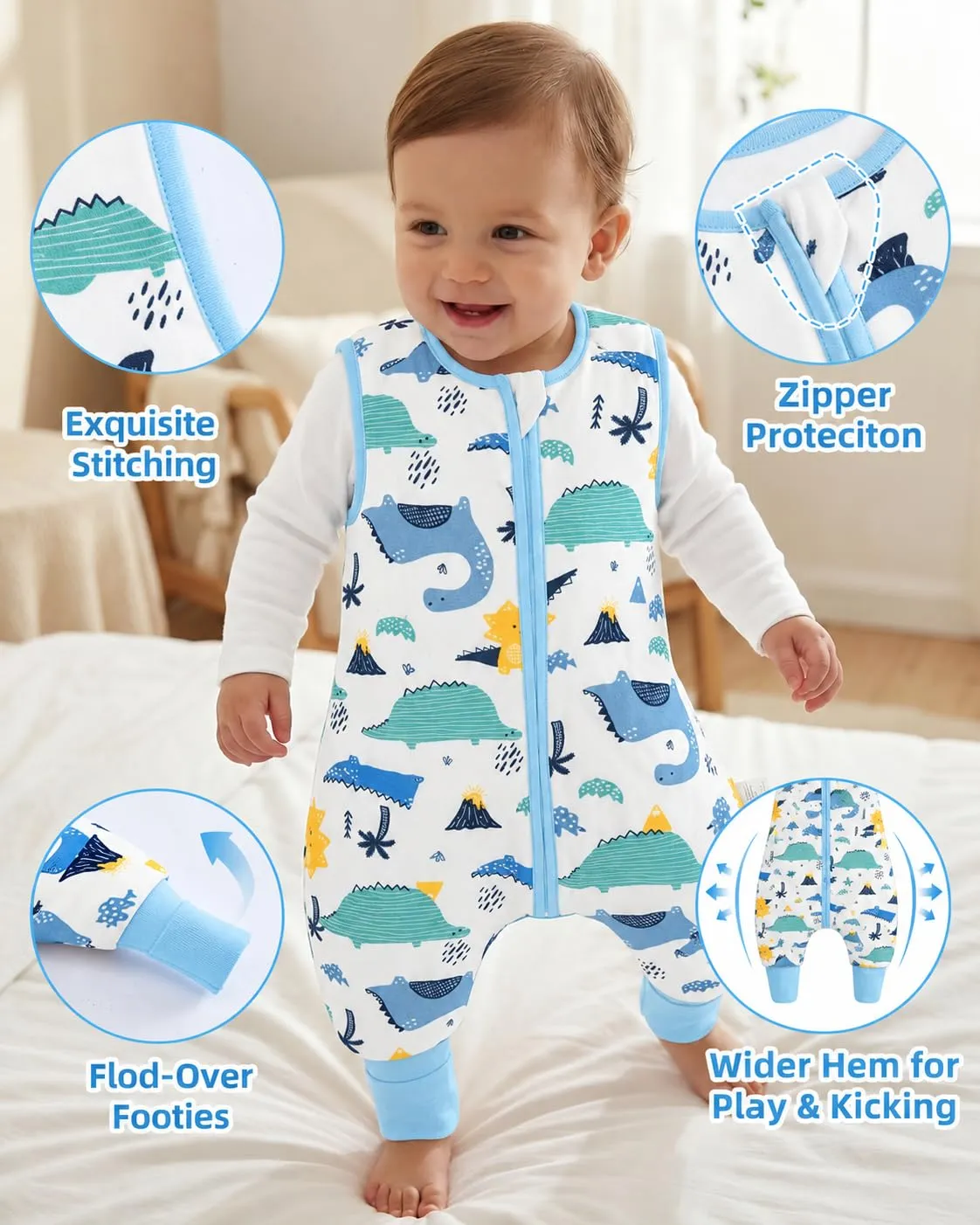 WYTbaby Set 2 sacchi nanna con piedini 1.5 Tog - immagine 2
