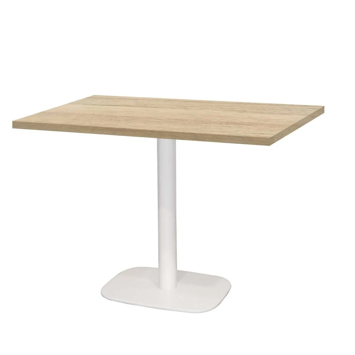 RestooTab Tavolo Round rettangolare base bianco - laminato legno & pietra; 120x70x75 cm (LxLxH); quercia; rettangolare - immagine 1