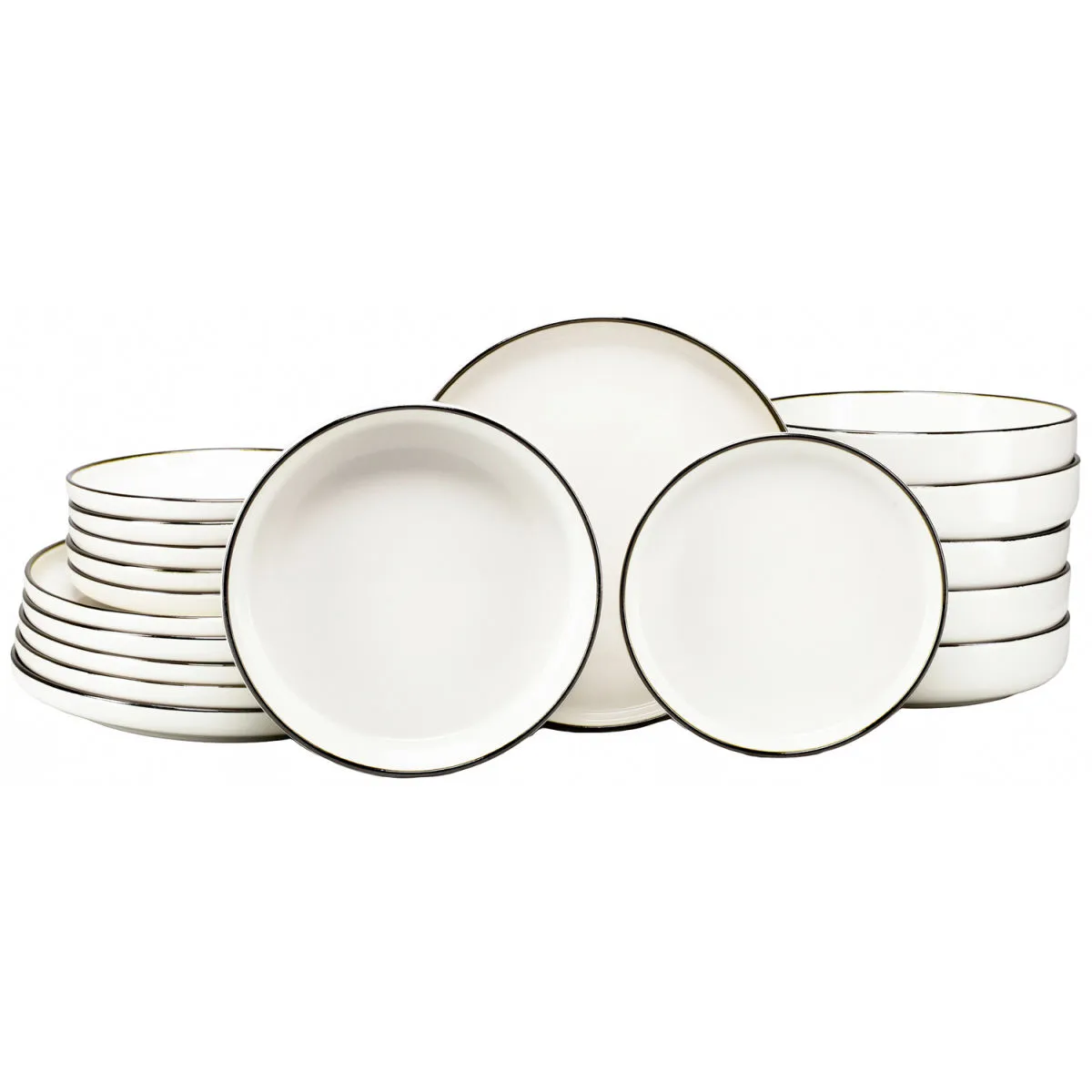 CreaTable Nordic Festive - Set di piatti 18 pezzi; bianco crema - immagine 1