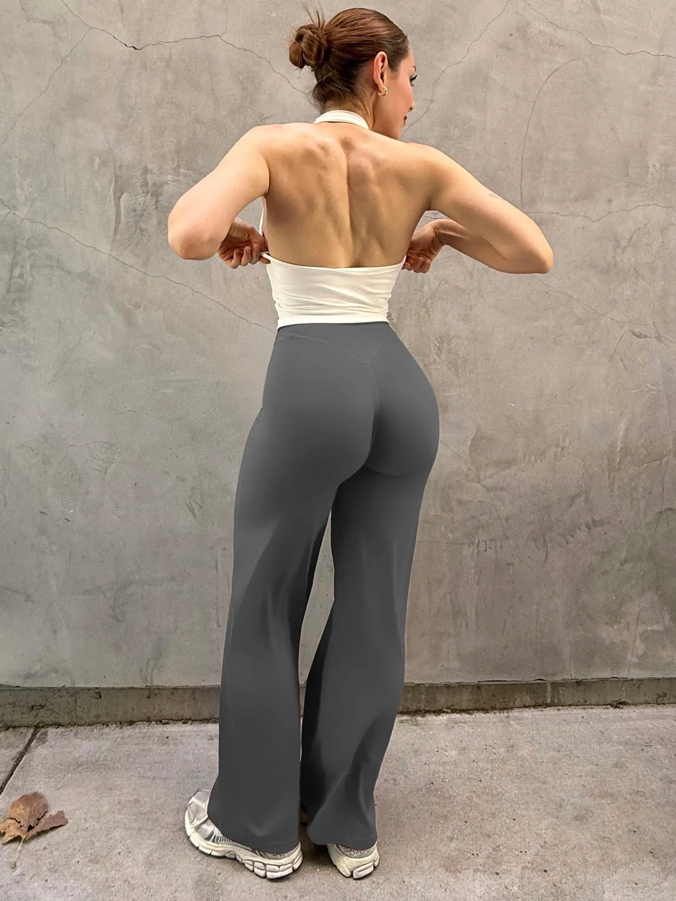 ZAAYO Leggings dritti da donna, senza cuciture, svasati, per yoga, palestra - immagine 5