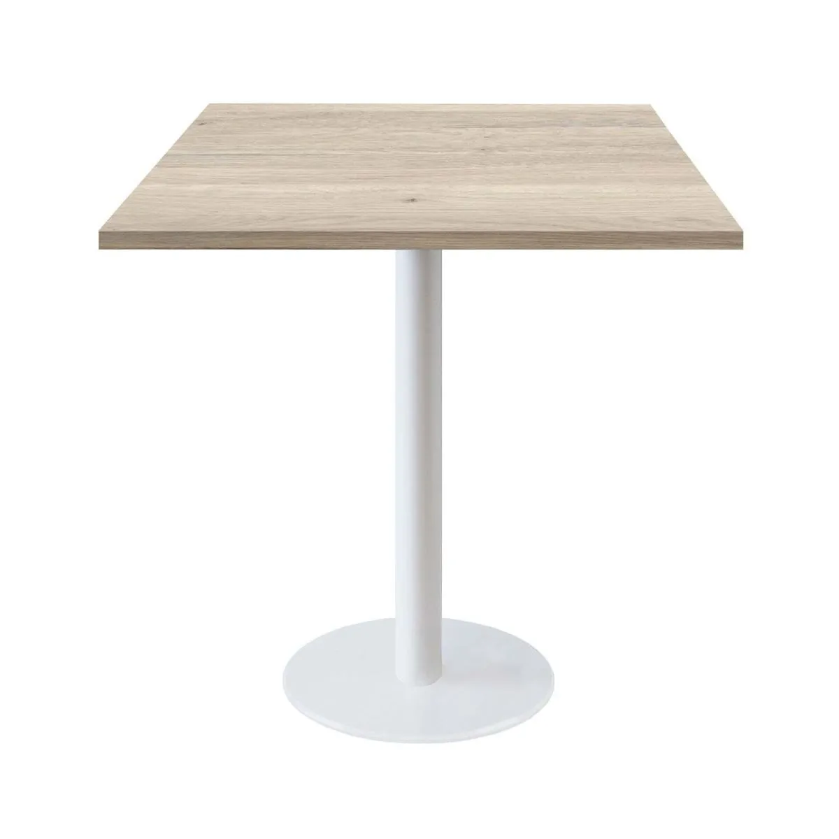RestooTab Tavolo Roma quadrato base bianco - laminato legno & pietra; 70x70x75 cm (LxLxH); betulla/grigio chiaro; quadrata - immagine 1