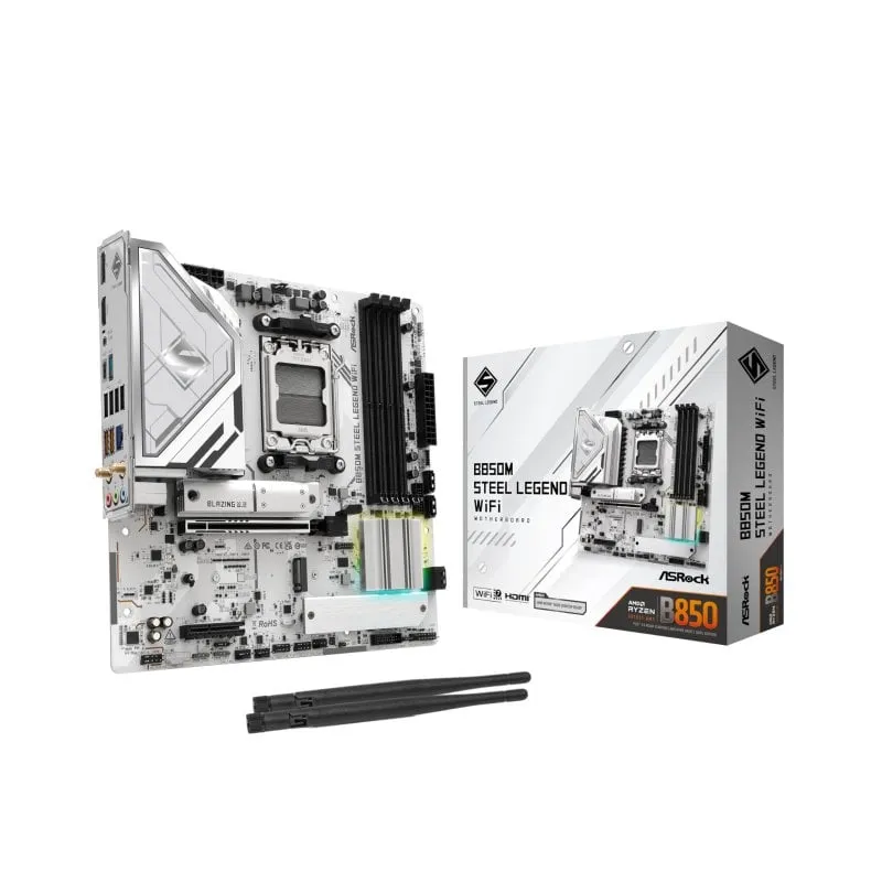 Scheda madre Asrock B850M Steel Legend WiFi B850 AM5 Micro ATX Overclock DDR5 WiFi RAID - immagine 1