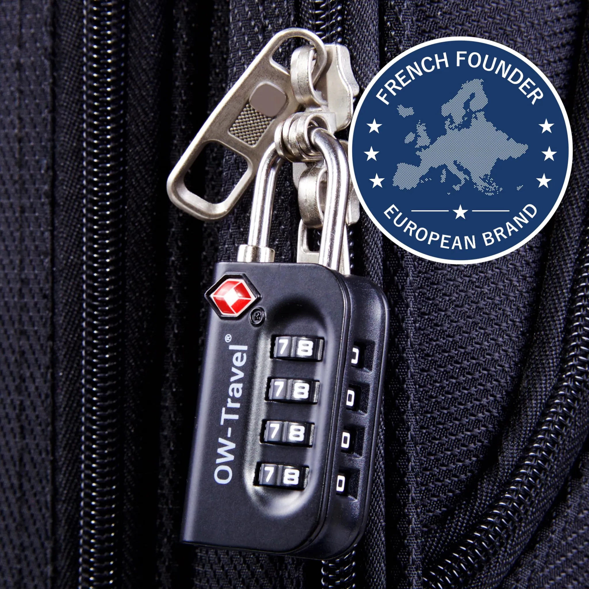 OW-Travel Lucchetto TSA, Lucchetto Valigia Aereo Codice 4 Cifre Nero 2 Pz - immagine 3