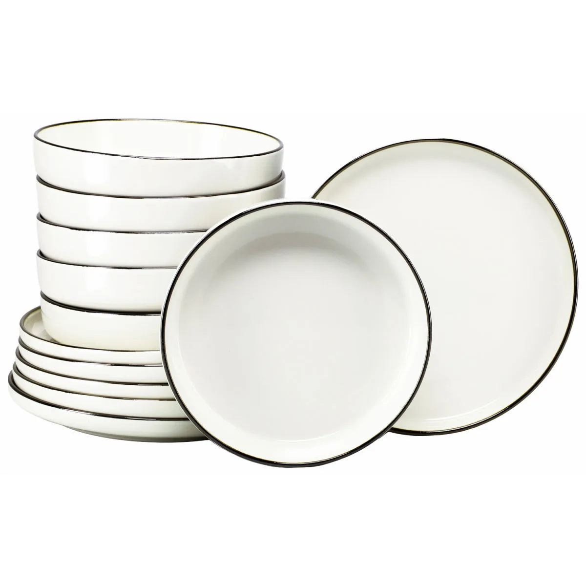 CreaTable Nordic Festive - Servizio da tavola 12 pezzi; bianco crema - immagine 1
