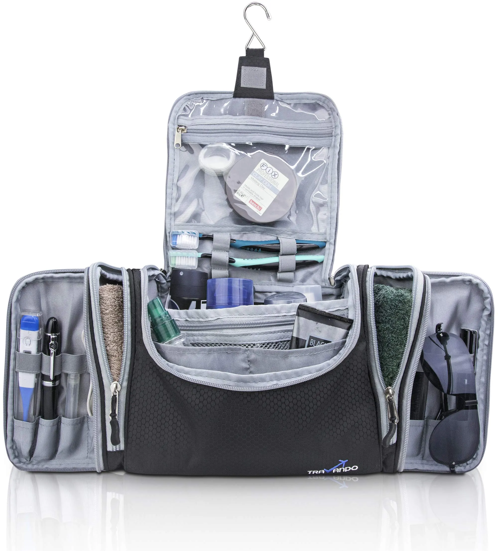 TRAVANDO XXL Borsa Toilette Signore Grande da Appendere 'Maxi' - 8,8 Litri - Borsa Cosmetica Con Molti Scomparti - Beauty Case Grande - immagine 3
