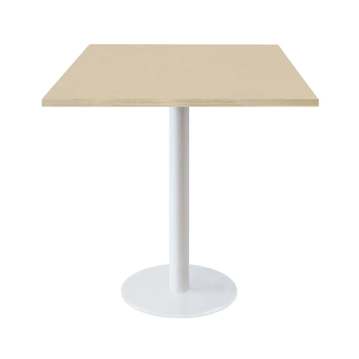 RestooTab Tavolo Roma quadrato base bianco - laminato tinta unita; 70x70x75 cm (LxLxH); beige/marrone; quadrata - immagine 1