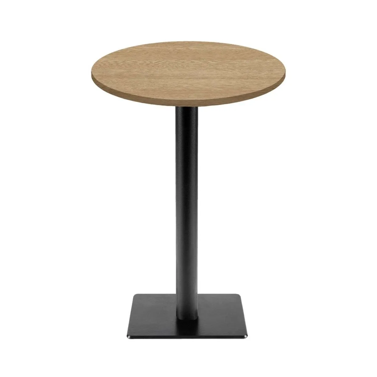 RestooTab Tavolo alto Milano-T rotondo - laminato legno & tinta unita; 113x60 cm (HxØ); quercia/giallo miele; rotonda - immagine 1
