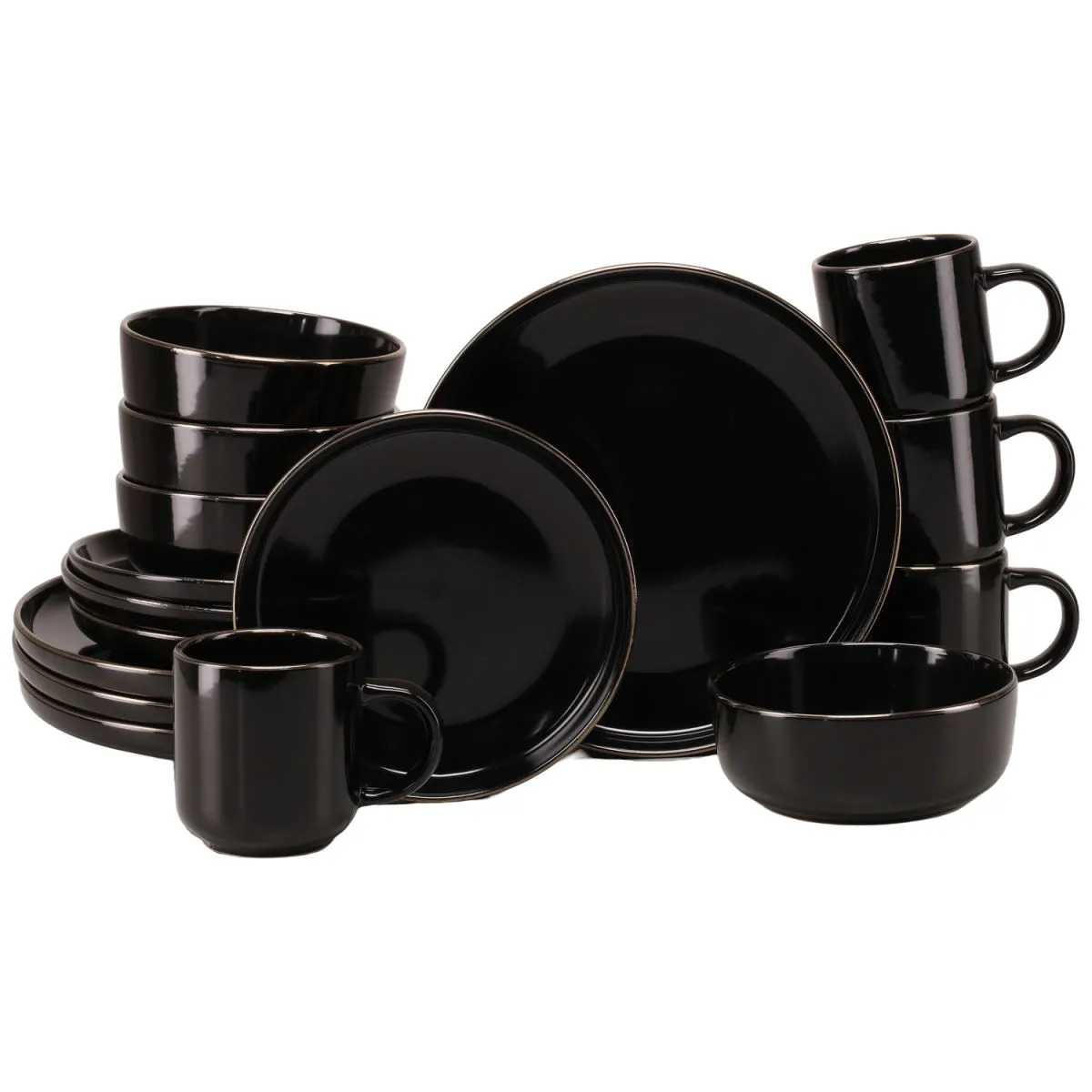 CreaTable Nordic Festive - Servizio combinato 16 pezzi; nero - immagine 1