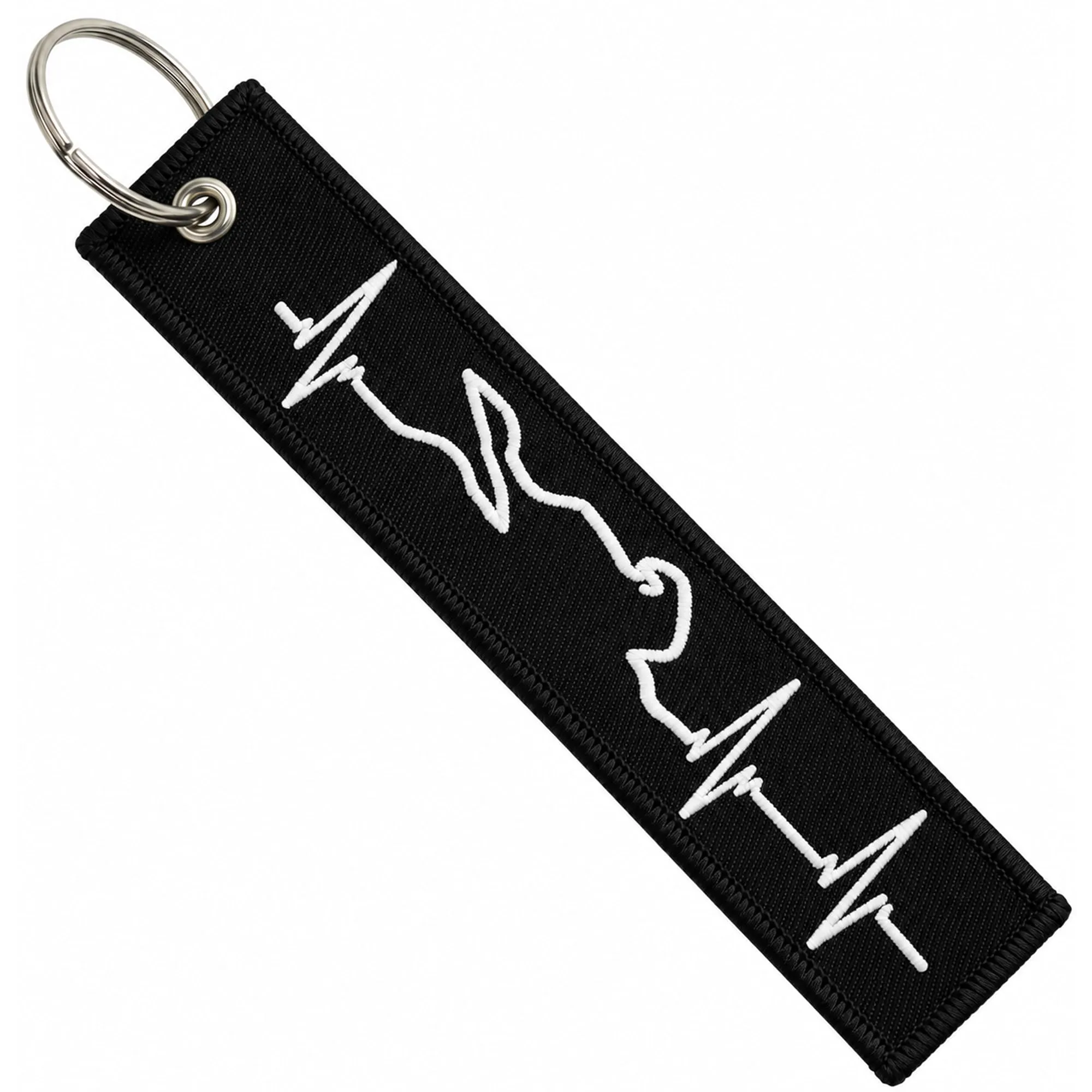 Autodomy Portachiavi Moto con Ricamo su Entrambi i Lati 12x 3cm - immagine 1