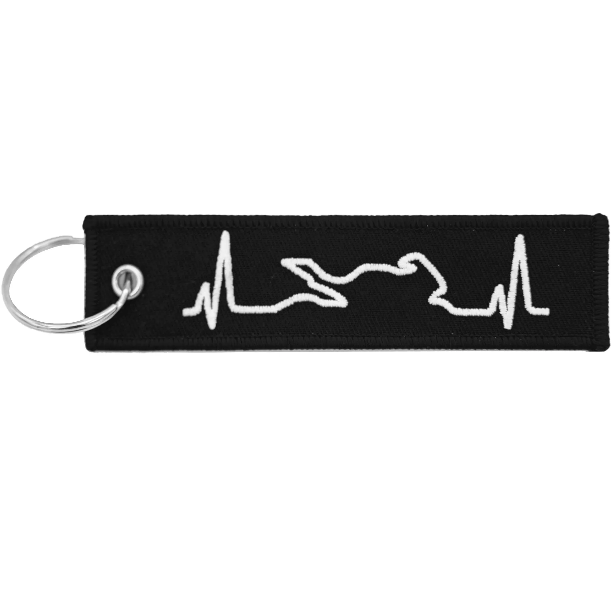 Autodomy Portachiavi Moto con Ricamo su Entrambi i Lati 12x 3cm - immagine 4