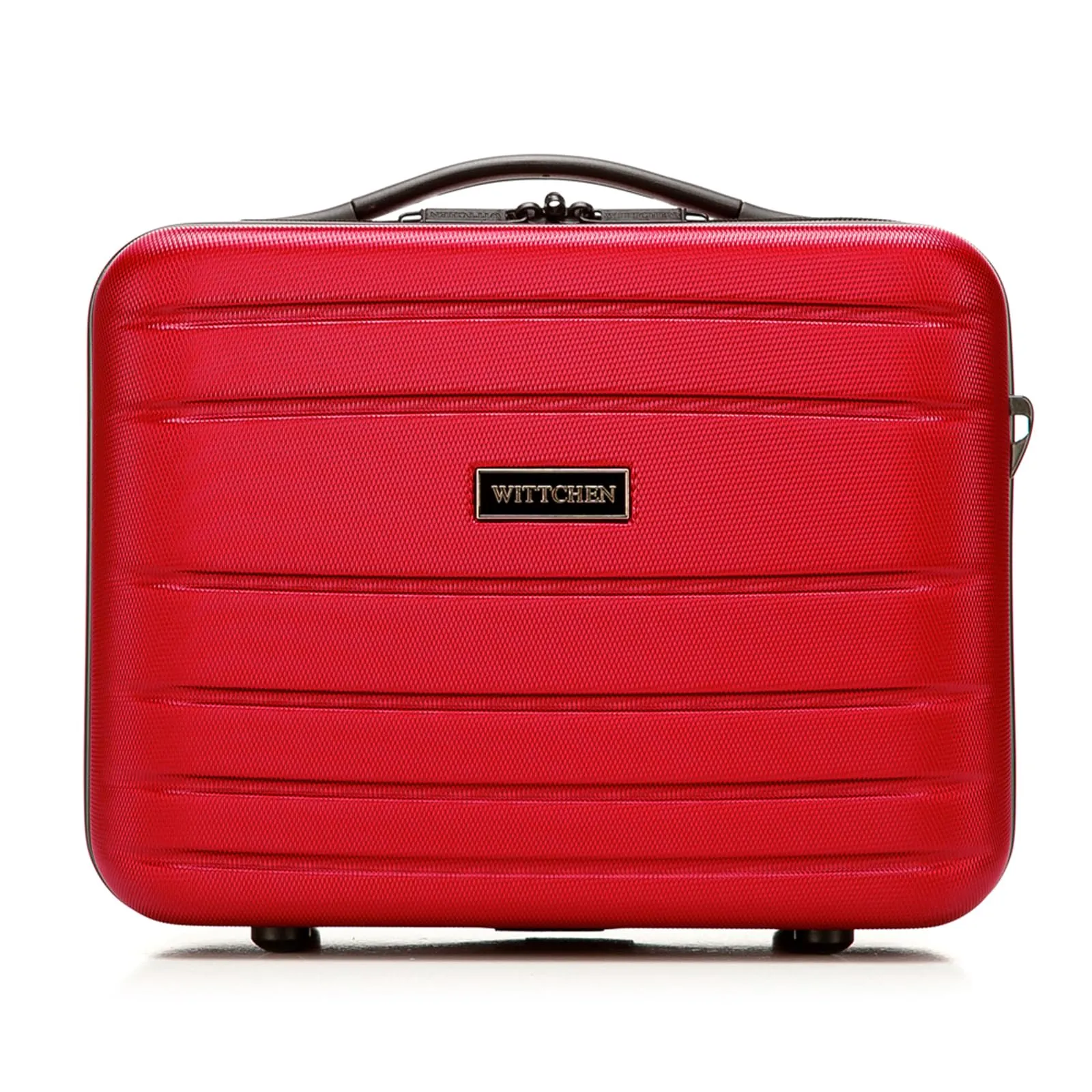 WITTCHEN Necessaire da viaggio Custodia per cosmetici Valigia da viaggio Bagaglio a mano Valigia cabina Valigia in ABS Borsa da toilette Rigido Globe Line Rosso Ryanair/ITA Airways - immagine 1