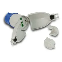 Adattatore spina CEE 220V Convertspina 1 presa 2P+T 16A (pluristd italiano e tedesco) Grigio e Blu 73020 - immagine 1