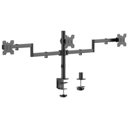 Supporto da tavolo AISENS DT27TSR-281 per 3 monitor, acciaio, VESA 100x100, 10 kg per braccio - immagine 1