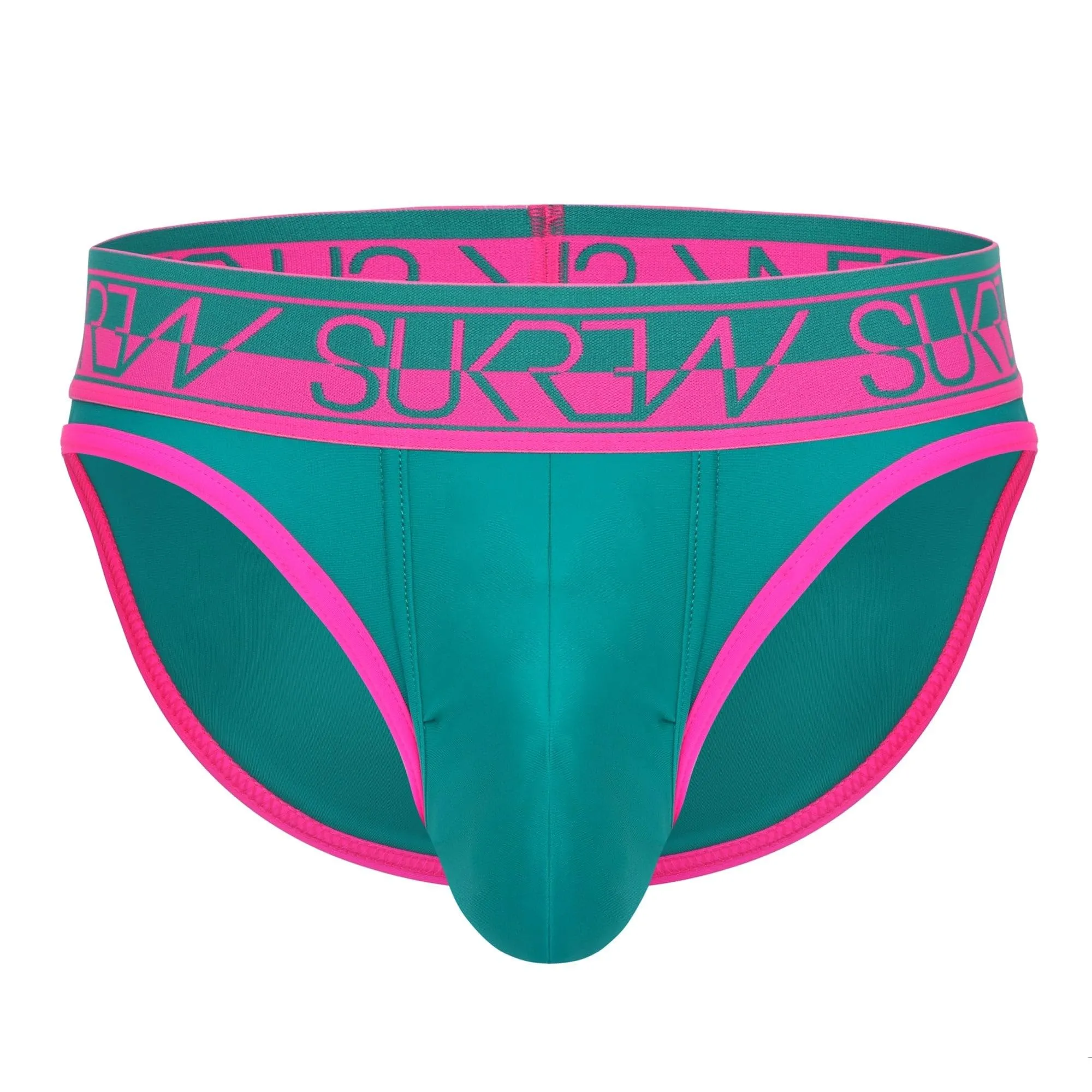 SUKREW - Intimo da Uomo Slips - Classic Brief Green/Pink - 1x Taglia L - immagine 1