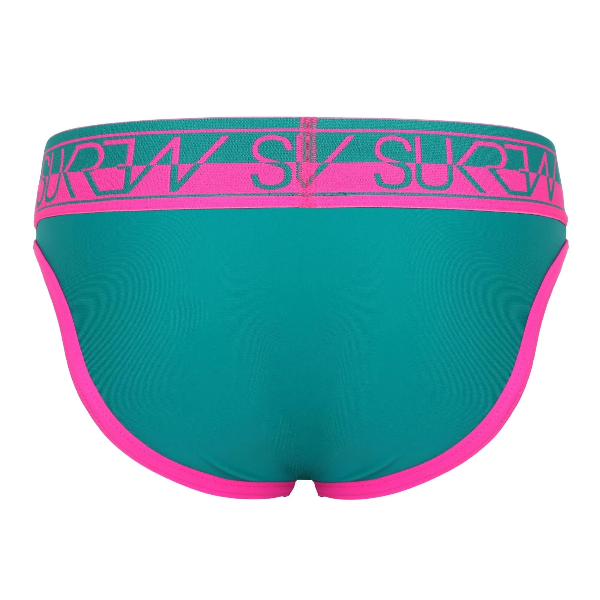 SUKREW - Intimo da Uomo Slips - Classic Brief Green/Pink - 1x Taglia L - immagine 5