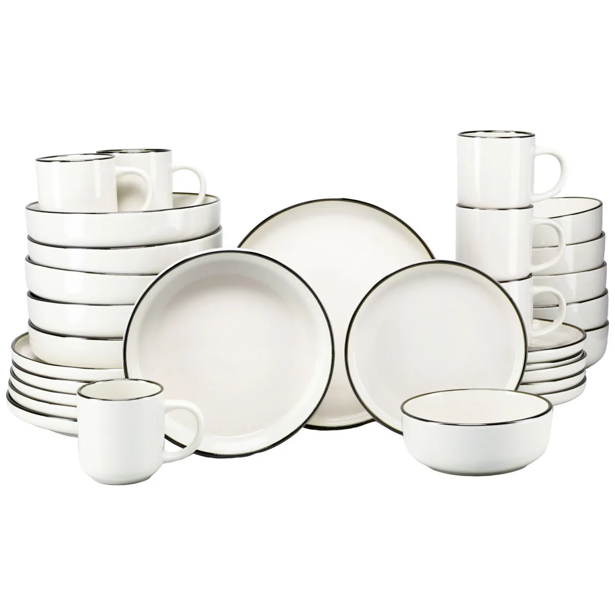 CreaTable Nordic Festive - Servizio combinato 30 pezzi; bianco crema - immagine 1