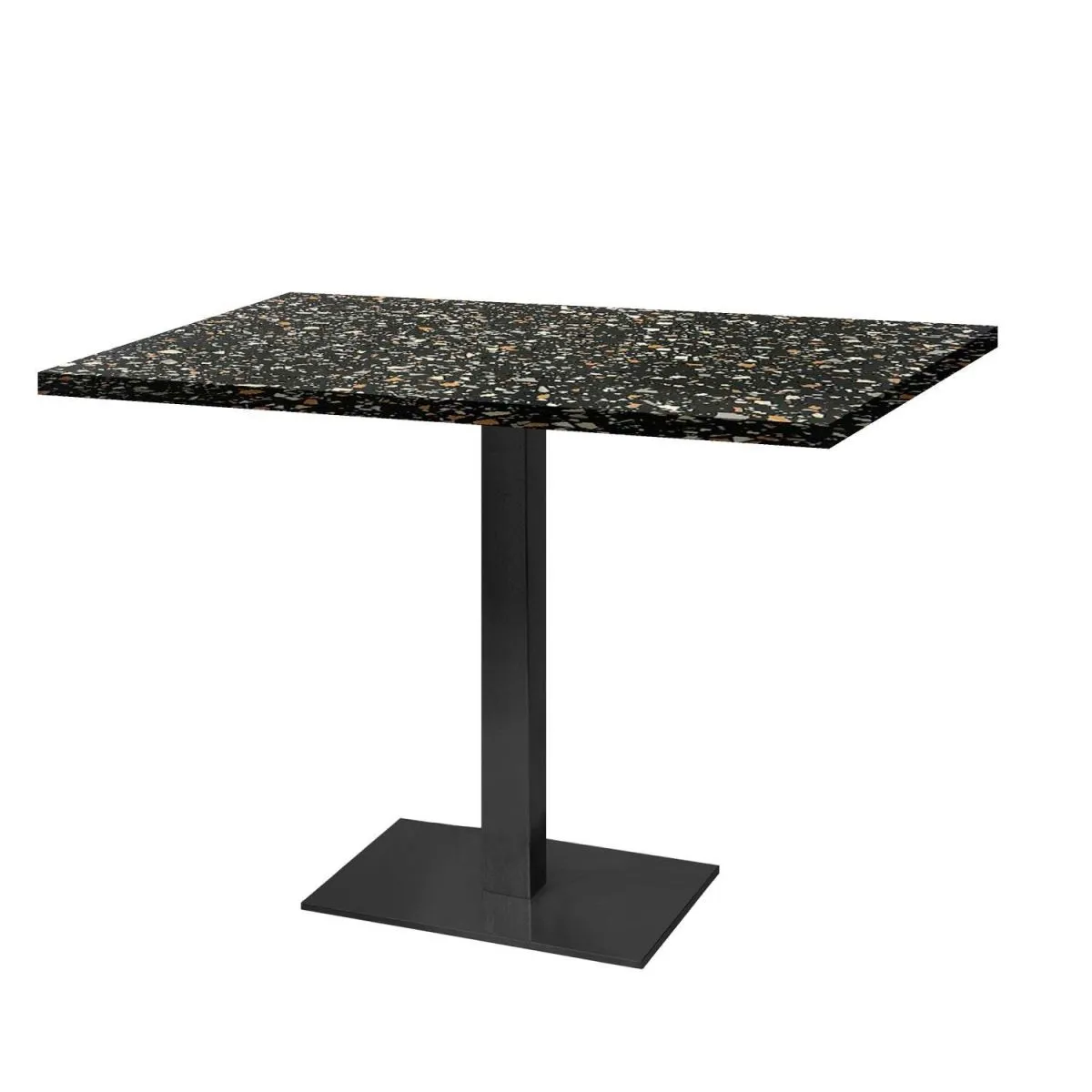 RestooTab Tavolo Milano rettangolare - laminato pietra; 120x70x75 cm (LxLxH); nero/terazzo; rettangolare - immagine 1