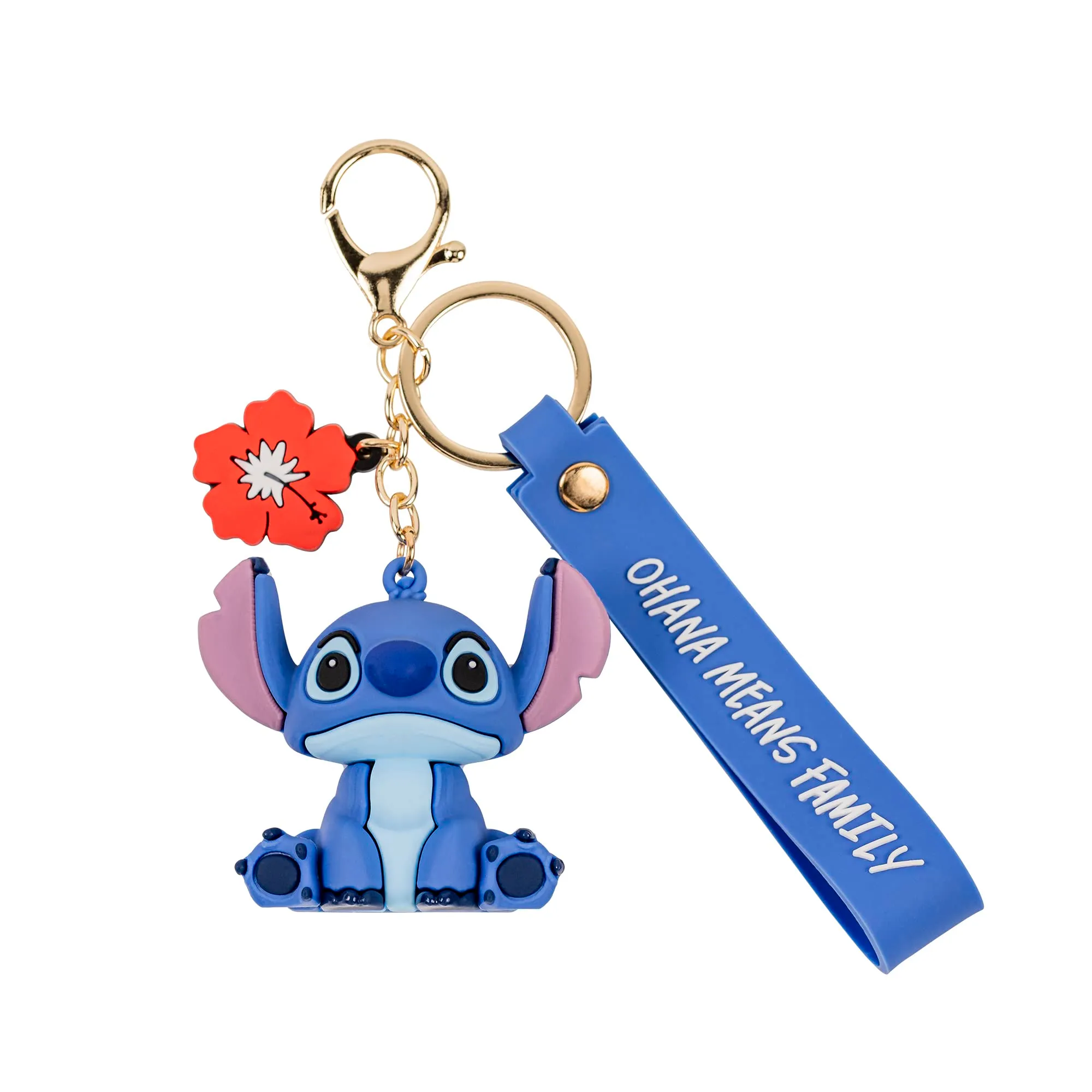 Disney Portachiavi 3D Lilo e Stitch blu e oro, Blu, Oro & Rosso, Taglia unica - immagine 1