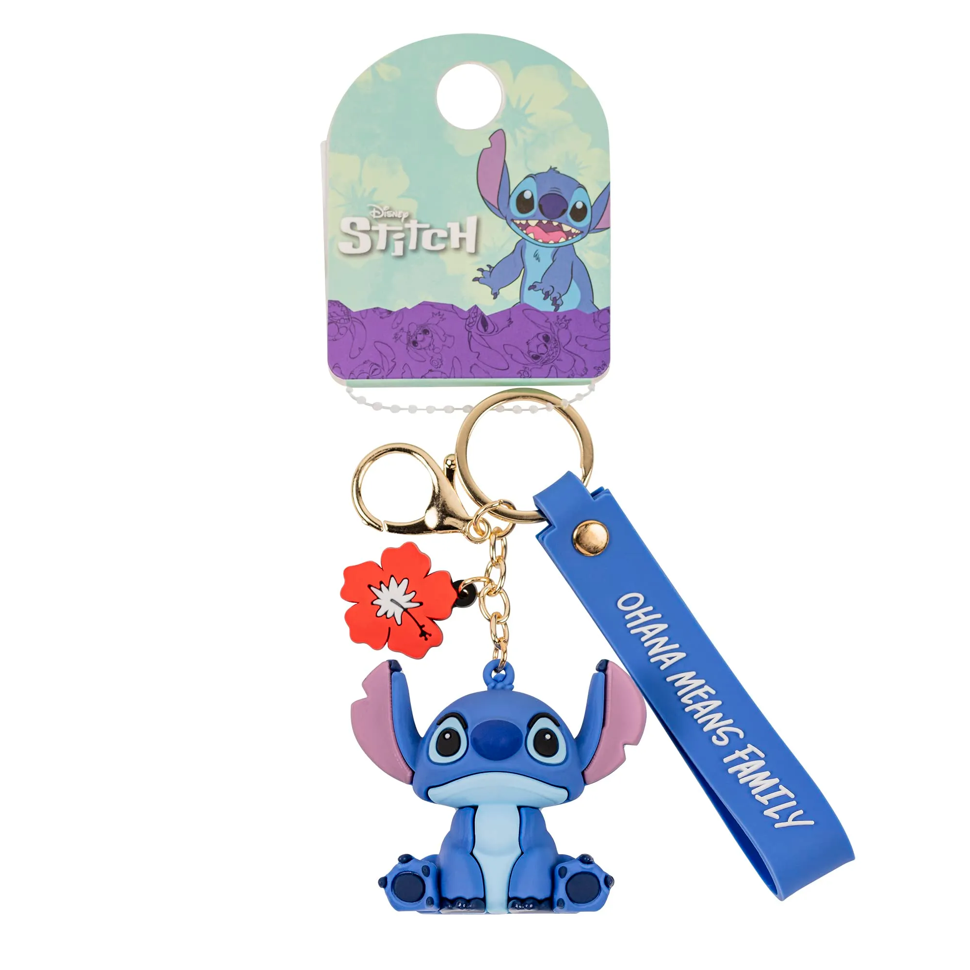 Disney Portachiavi 3D Lilo e Stitch blu e oro, Blu, Oro & Rosso, Taglia unica - immagine 2