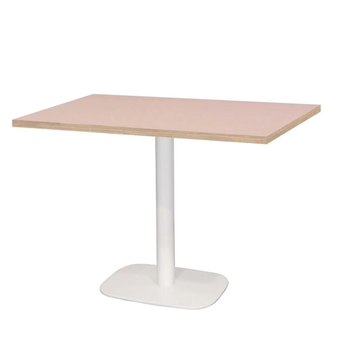 RestooTab Tavolo Round rettangolare base bianco - laminato tinta unita; 120x70x75 cm (LxLxH); rosa antico/marrone; rettangolare - immagine 1