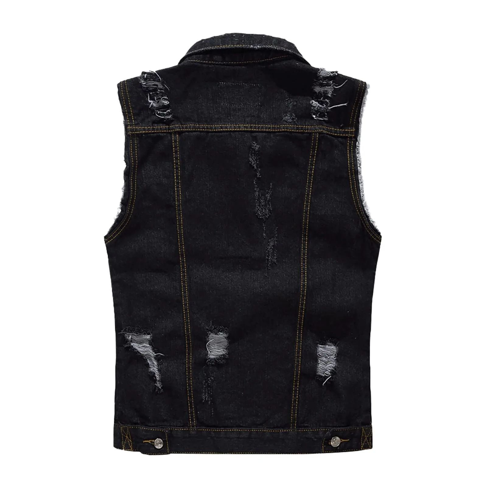 Gilet in jeans da uomo, mimetico, per il tempo libero, per fotografo, senza maniche, per attività all'aria aperta, campeggio, multi-tasca, senza maniche, gilet in jeans, Nero , XL - immagine 5