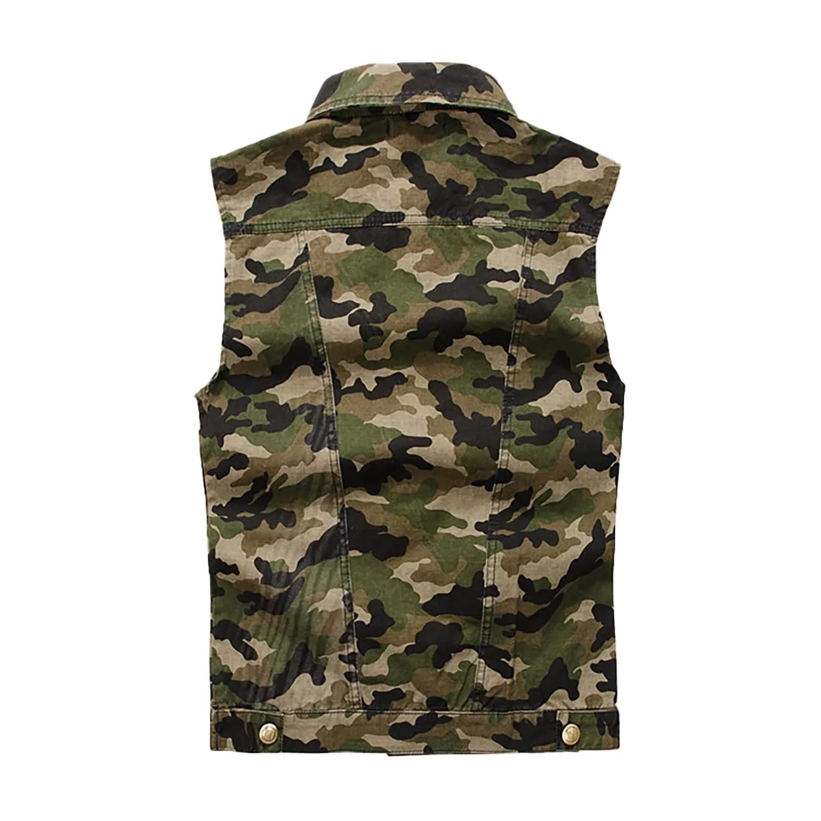Gilet in jeans da uomo, mimetico, per il tempo libero, per fotografo, senza maniche, per attività all'aria aperta, campeggio, multi-tasca, senza maniche, gilet in jeans, Mimetico, XXXXL - immagine 4
