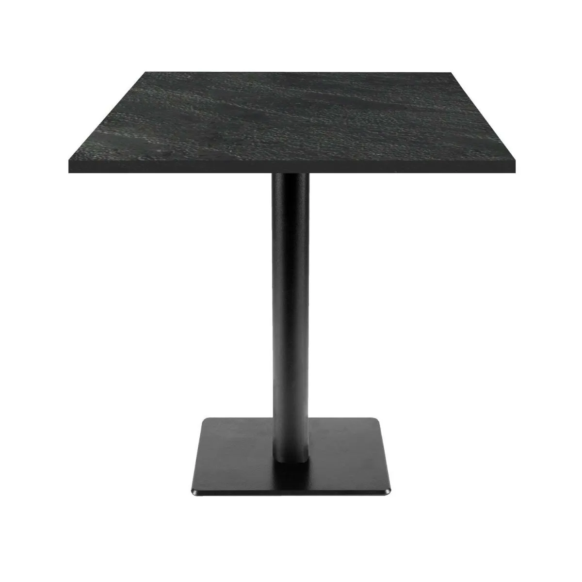 RestooTab Tavolo Milano-T quadrato - laminato legno & tinta unita; 70x70x75 cm (LxLxH); nero; quadrata - immagine 1