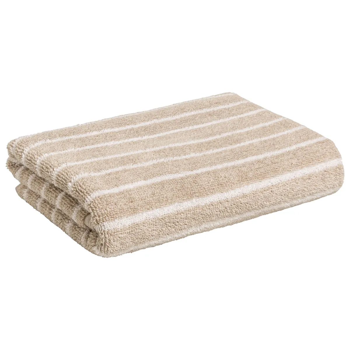 2x PULSIVA Telo doccia Tinos; 70x140 cm (LxL); beige/bianco; 2 pz. / Pacco - immagine 1
