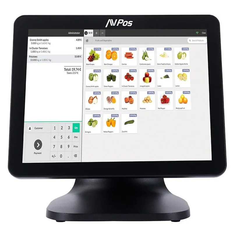 POS AVPos K5000 N100 8 GB 128 GB SSD 15" Touch capacitivo Alluminio Windows 11 Pro - immagine 1