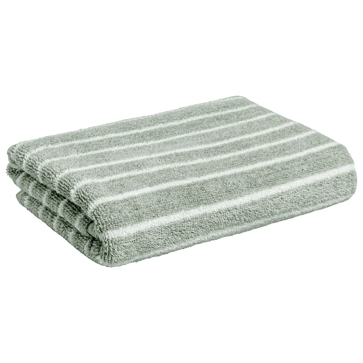 2x PULSIVA Asciugamano viso Tinos; 50x100 cm (LxL); grigio-verde/bianco; 2 pz. / Pacco - immagine 1