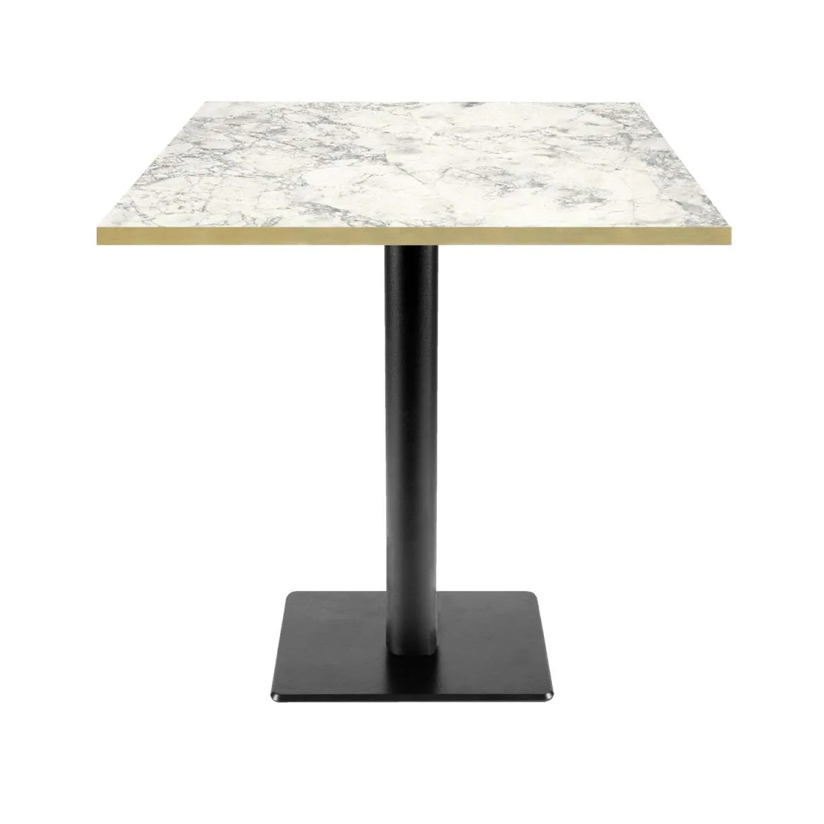 RestooTab Tavolo Milano-T quadrato - laminato pietra; 70x70x75 cm (LxLxH); grigio chiaro/ottone/marmorizzato; quadrata - immagine 1