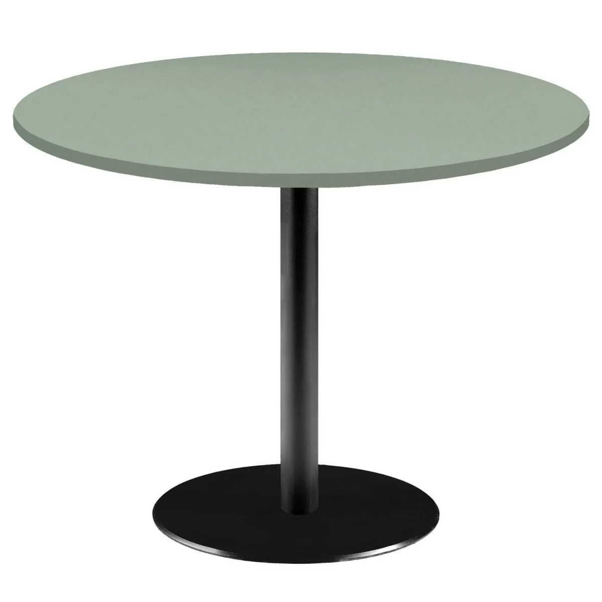 RestooTab Tavolo Roma XL rotondo - laminato legno & tinta unita; 75x120 cm (HxØ); verde chiaro; rotonda - immagine 1